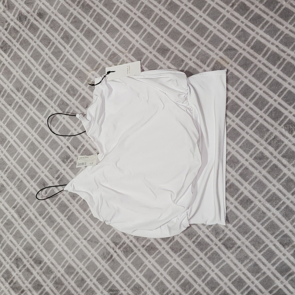 White crop dress shirt